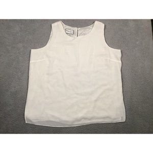 Misty Lane Evening Blouse Women’s Ivory Sheer Tank Top‎ Size 26 Lined Flowy Fit